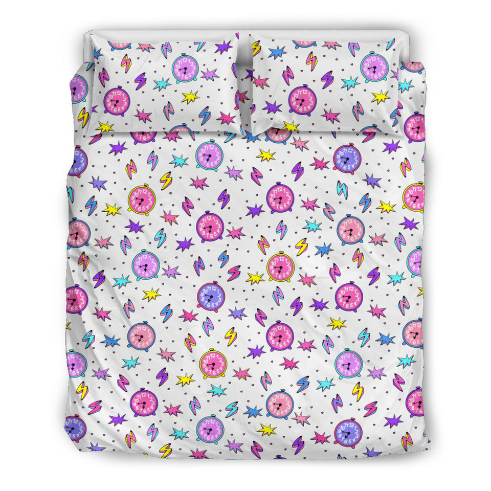 Alarm Clock Pattern Bedding Set