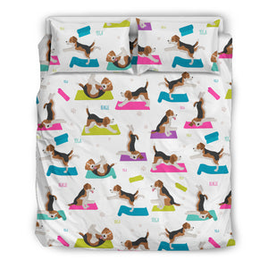 Beagle Yoga Pattern Bedding Set