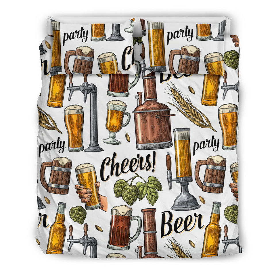 Beer Cheer Pattern Bedding Set