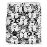 Black and White Poodle Pattern Bedding Set