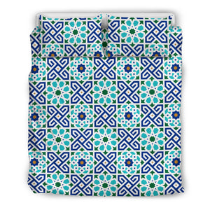 Blue Theme Arabic Morocco Pattern Bedding Set