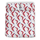 Boomerang Aboriginal Pattern White Background Bedding Set