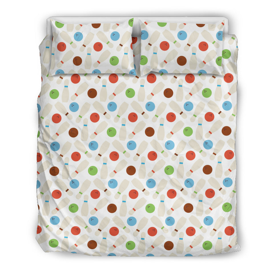 Bowling Ball and Pin Pattern Bedding Set