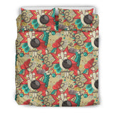 Bowling Pattern Background Bedding Set