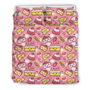 Cake Pattern Background Bedding Set