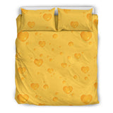 Cheese Heart Texture Pattern Bedding Set