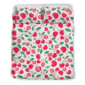 Cherry Heart Pattern Bedding Set