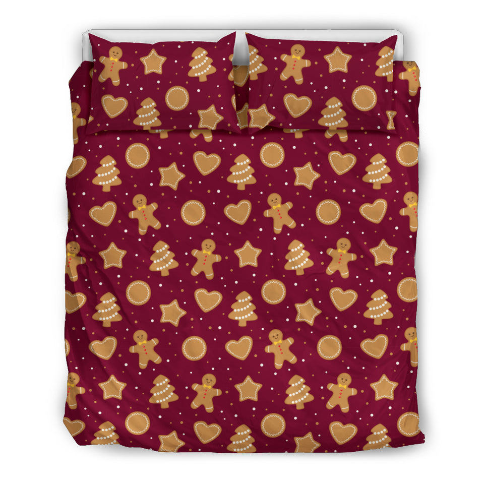 Christmas Ginger Cookie Pattern Background Bedding Set