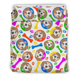 Colorful Beagle Bone Pattern Bedding Set