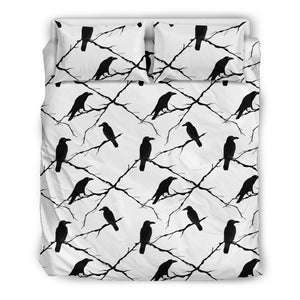 Crow Pattern Background Bedding Set