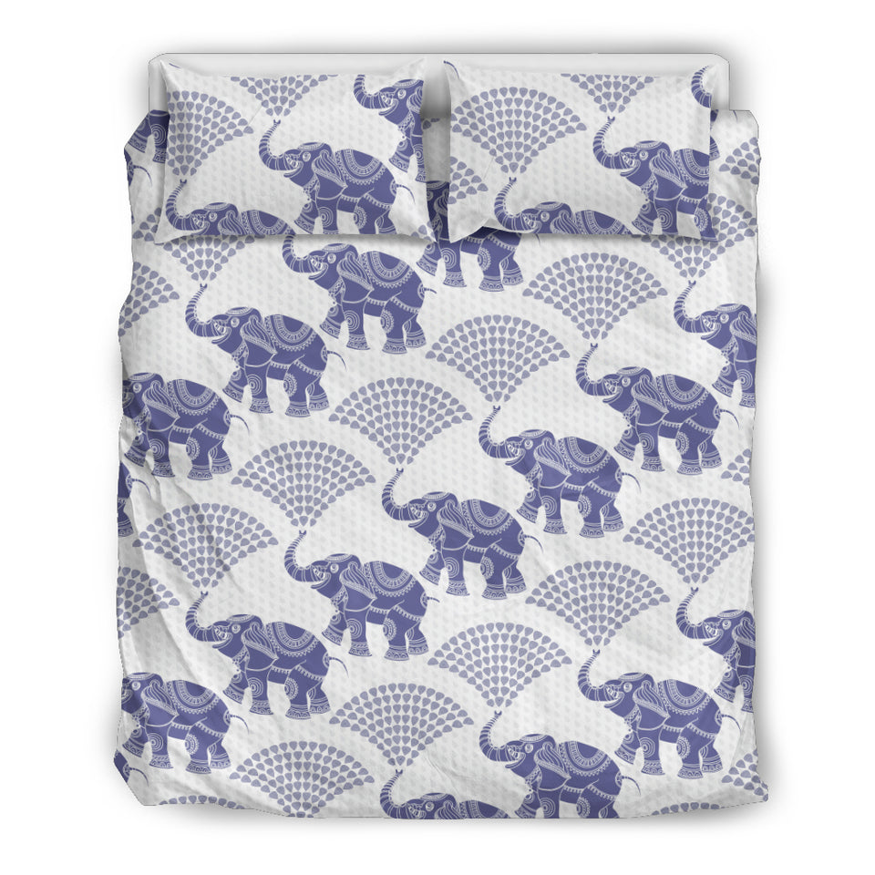 Elephant Pattern Background Bedding Set
