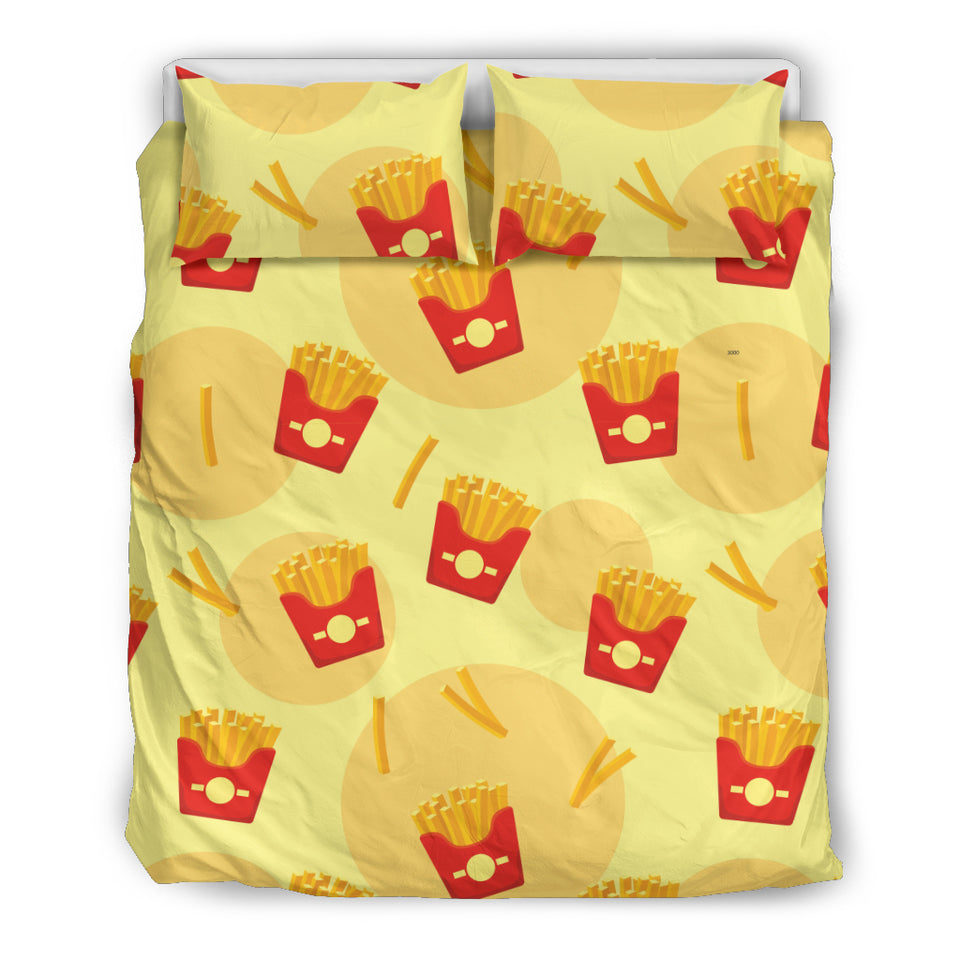 French Fries Pattern Background Bedding Set