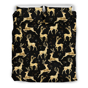 Gold Deer Pattern Bedding Set