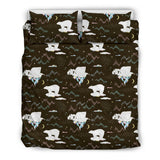 Polar Bear Pattern Background Bedding Set