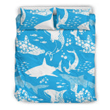 Shark Pattern Blue Theme Bedding Set