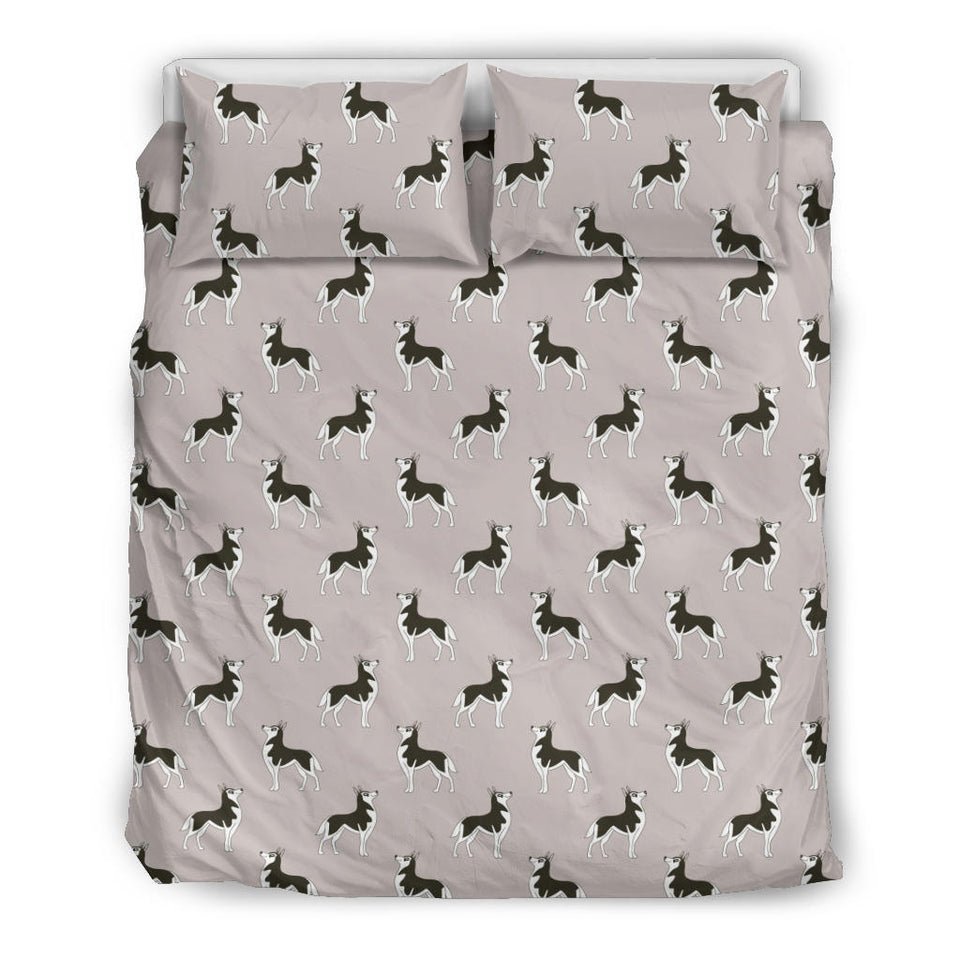 Siberian Husky Pattern Background Bedding Set