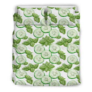 Sliced Cucumber Leaves Pattern Bedding Set