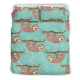 Sloth Mom and baby Pattern Bedding Set