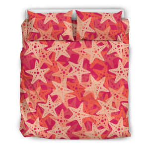 Starfish Red Theme Pattern Bedding Set