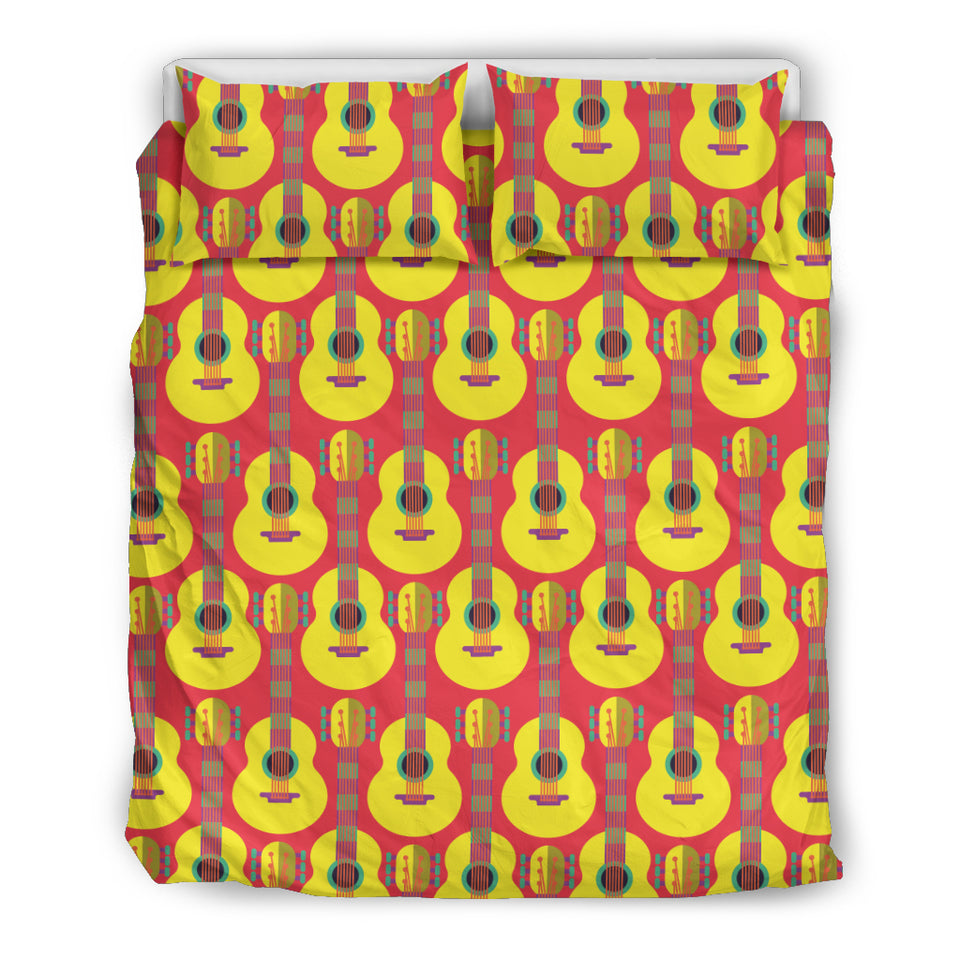 Classic Guitar Theme Pattern Bedding Set