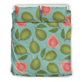 Guava Pattern Green Background Bedding Set