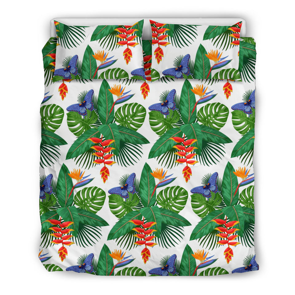 Heliconia Butterfly Leaves Pattern Bedding Set