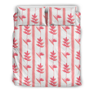 Heliconia Pink White Pattern Bedding Set
