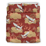 Japanese Crane Theme Pattern Bedding Set