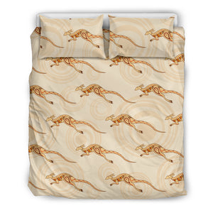 Kangaroo Aboriginal Pattern Background Bedding Set