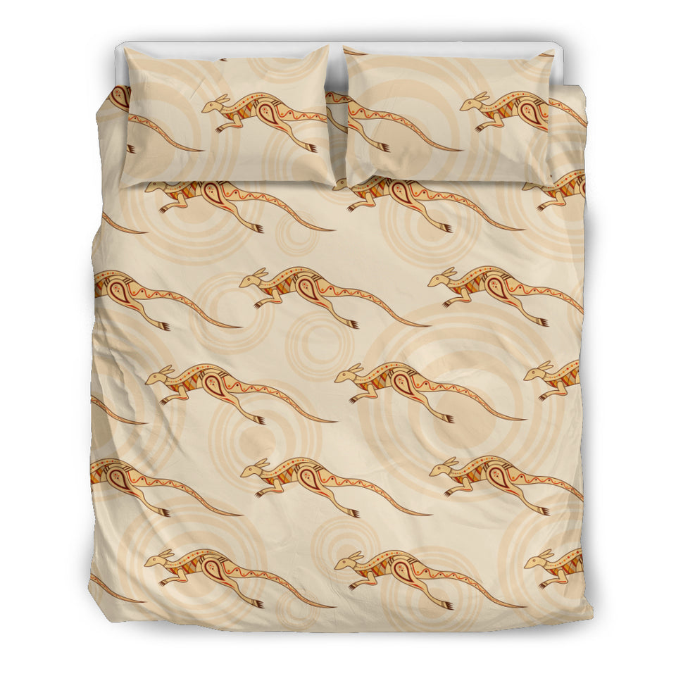 Kangaroo Aboriginal Pattern Background Bedding Set