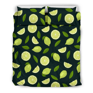 Lime Leaves Pattern Bedding Set