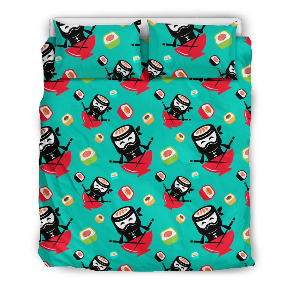 Ninja Sushi Pattern Bedding Set