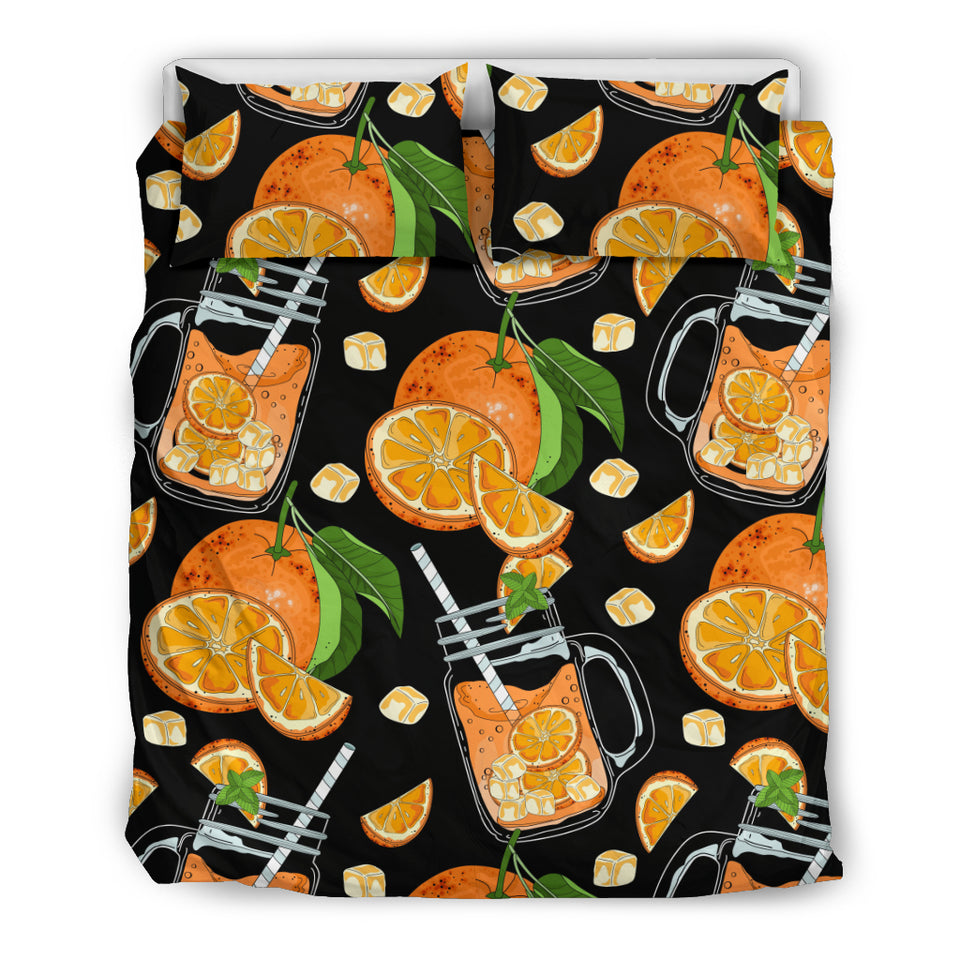 Orange Ice Orance Juice Pattern Bedding Set