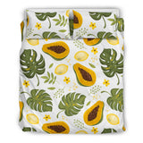 Papaya Leaves Flower Pattern Bedding Set