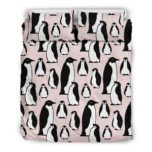 Penguin Pattern Background Bedding Set