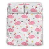 Pink Swan Pattern Bedding Set