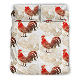 Rooster Chicken Pattern Bedding Set