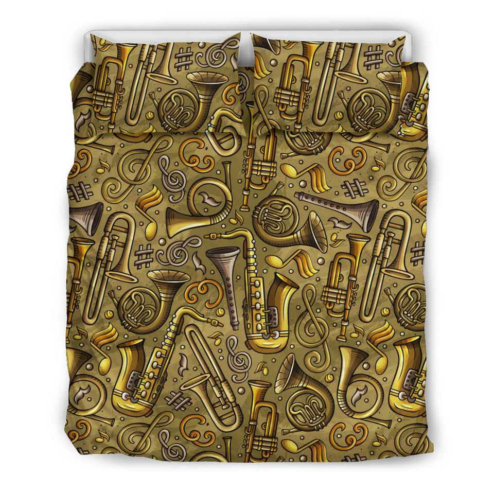Saxophone Gold Pattern Bedding Set