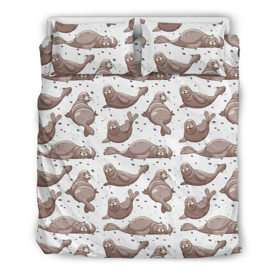 Sea Lion Pattern. Background Bedding Set