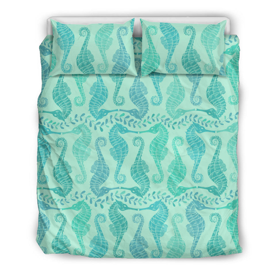 Seahorse Green Pattern Bedding Set