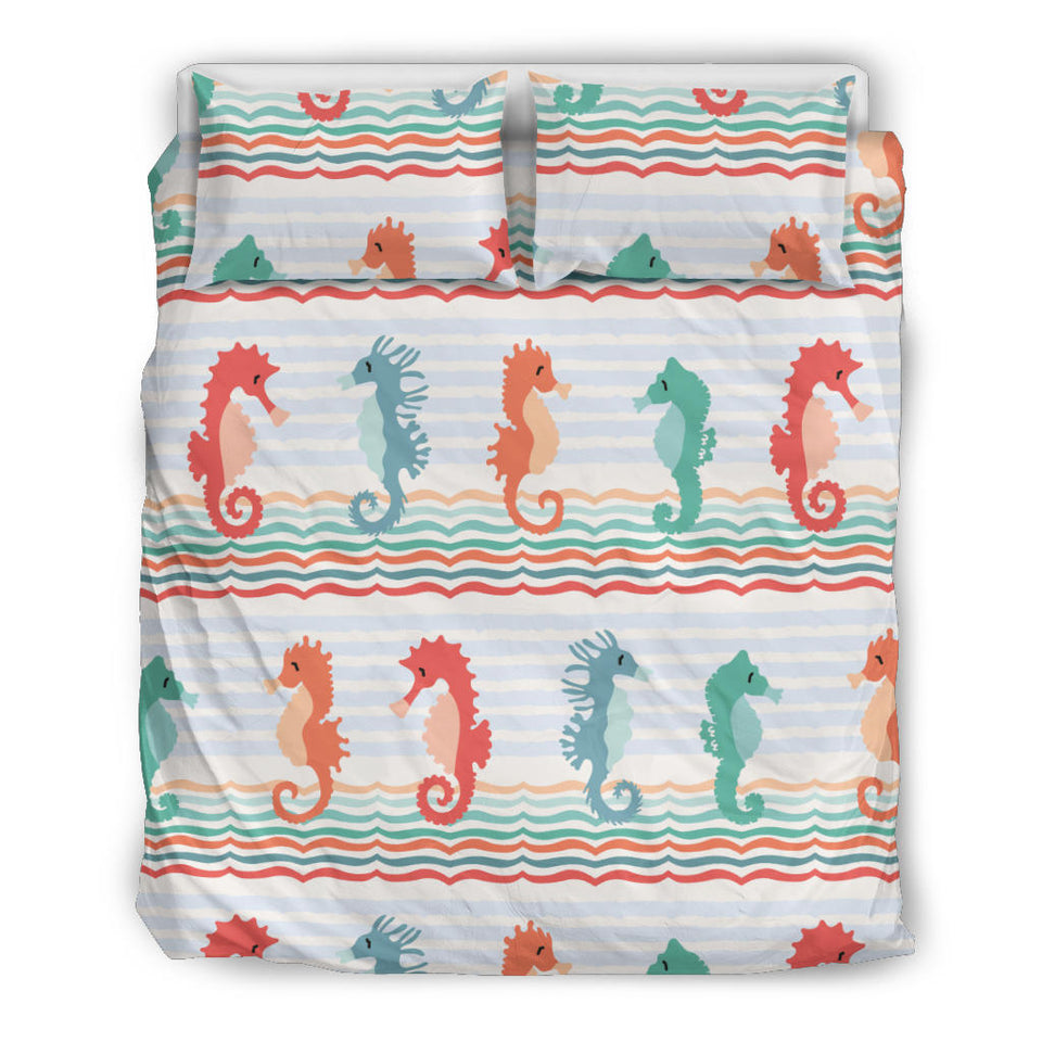 Seahorse Pattern Theme Bedding Set
