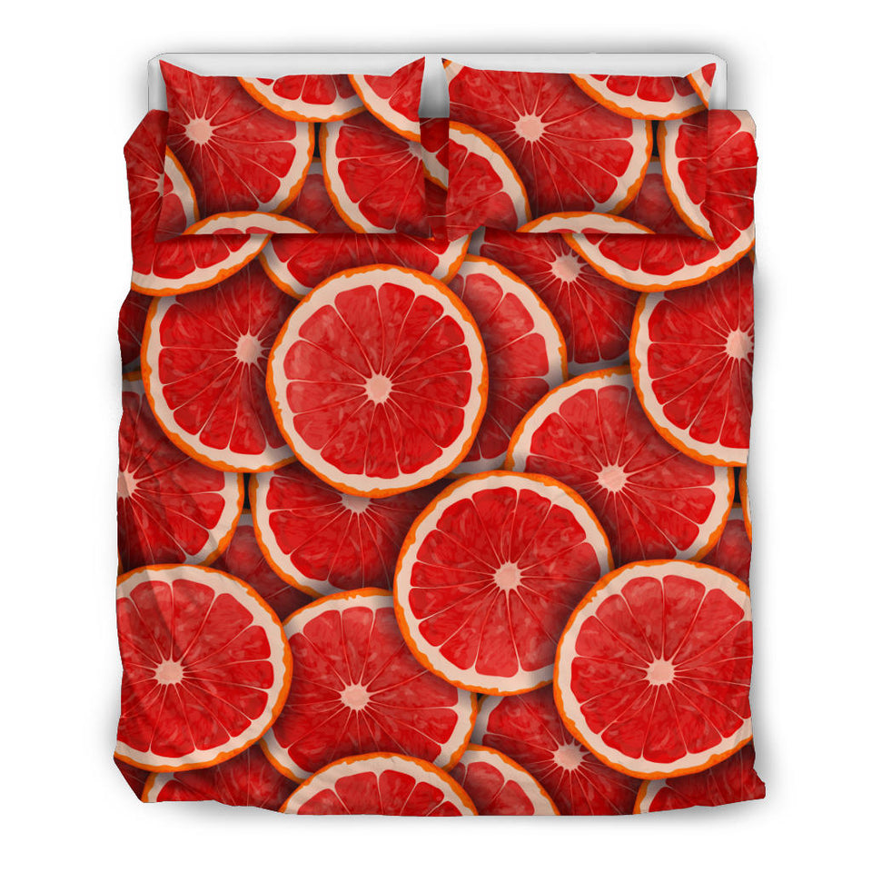 Sliced Grapefruit Pattern Background Bedding Set