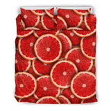 Sliced Grapefruit Pattern Background Bedding Set