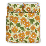 Sliced Orange Leaves  Pattern Bedding Set