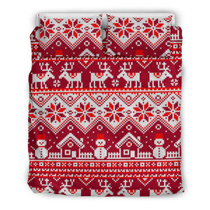 Snowman Sweater Printed Pattern Bedding Set
