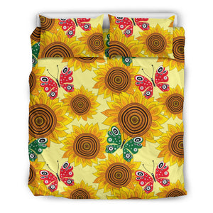 Sunflower Butterfly Pattern Bedding Set