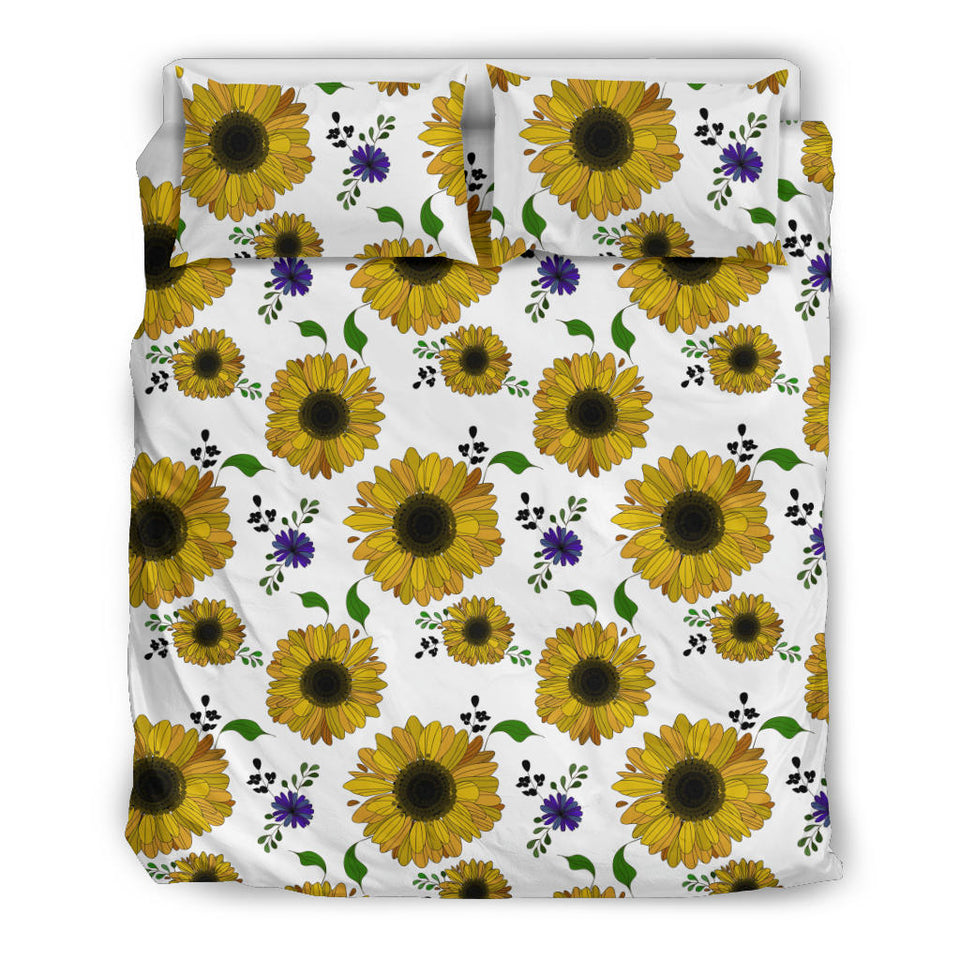 Sunflower Pattern Background Bedding Set