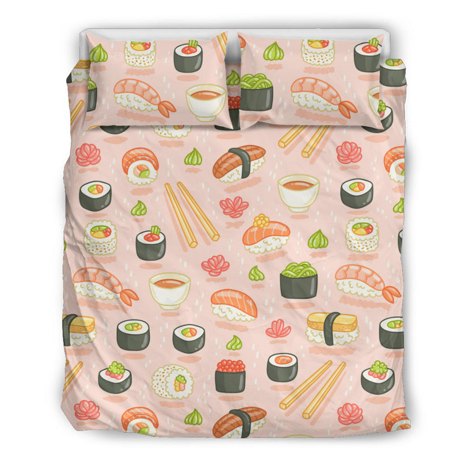 Sushi Pattern Background Bedding Set