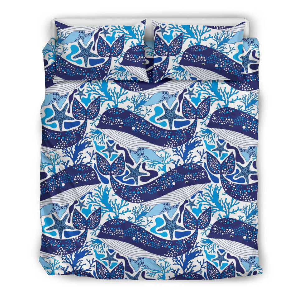 Whale Starfish Pattern Bedding Set
