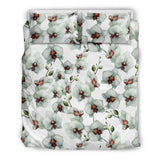 White Orchid Pattern Bedding Set